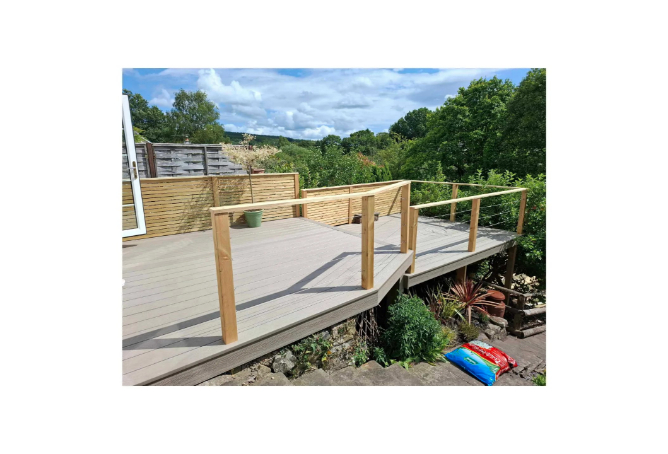 Modern light grey decking